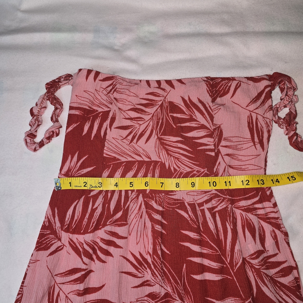Amuse Society Red and Pink Tropical Strapless Maxi Dress - Picture 5 of 7